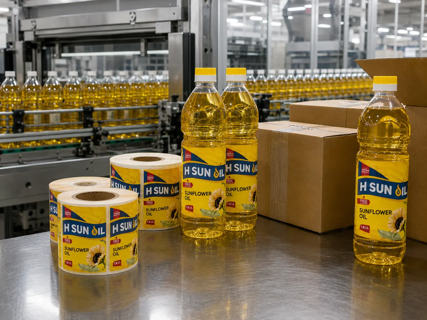 Sunflower field representing edible oil production